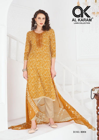 Al Karam Heritage 3 Self Embroidery Work Dress Material Collection from stuff export