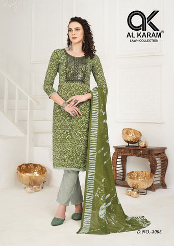 Al Karam Heritage 3 Self Embroidery Work Dress Material Collection from stuff export