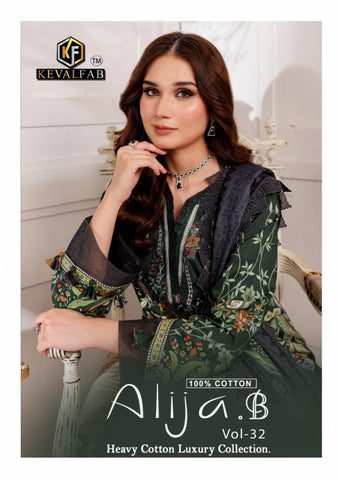 Keval Alija B Vol 32 Heavy Cotton Luxury Dress Material Collection catalog from stuff export