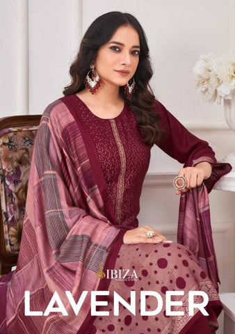 Ibiza Lavender Viscose Pashmina Salwar Kameez Collection catalog from stuff export