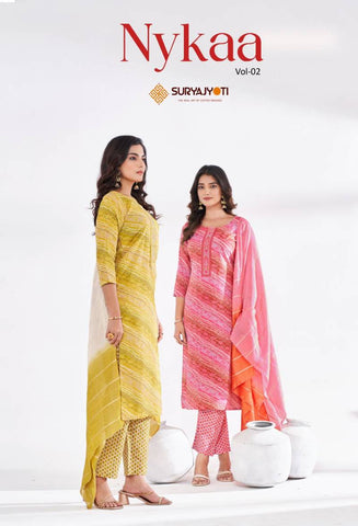 Suryajyoti Nykaa Vol 2 Kurti Pant With Dupatta Collection catalog from stuff export