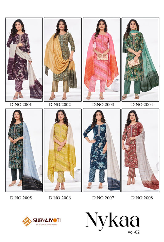 Suryajyoti Nykaa Vol 2 Kurti Pant With Dupatta Collection catalog from stuff export