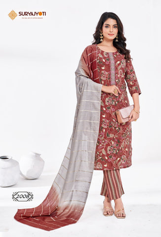 Suryajyoti Nykaa Vol 2 Kurti Pant With Dupatta Collection catalog from stuff export