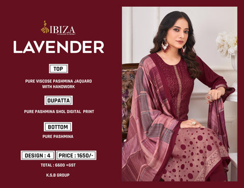 Ibiza Lavender Viscose Pashmina Salwar Kameez Collection catalog from stuff export