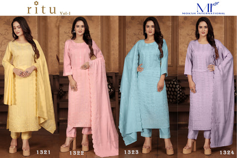 Moksh Ritu Vol 1 Fancy Kurti Bottom With Dupatta Collection catalog from stuff export