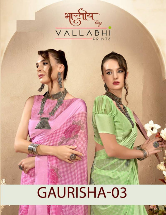 Vallabhi Gaurisha Vol 3 Georgette Designer Saree Collection from stuff export