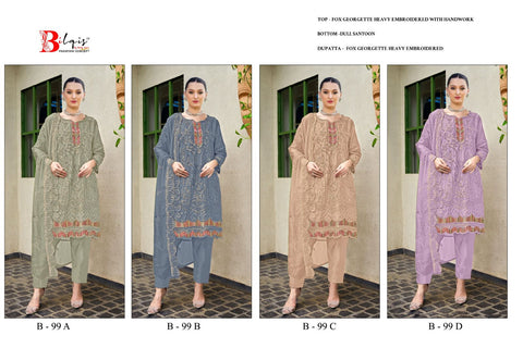 Bilqis B 99 A to D Pakistani Salwar Kameez Collection from stuff export