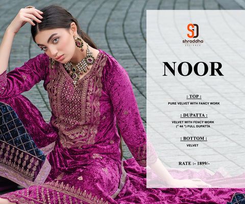 Shraddha Noor Velvet Designer Salwar Suits Collection from stuff export