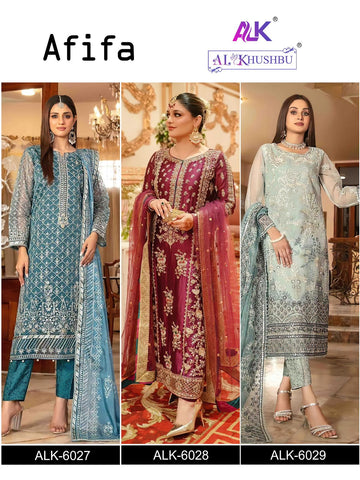 Al Khushbu Afifa Georgette Pakistani Salwar Suits from stuff export