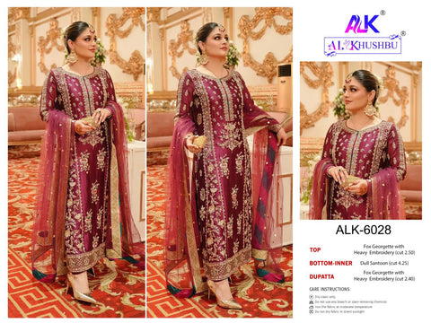 Al Khushbu Afifa Georgette Pakistani Salwar Suits from stuff export