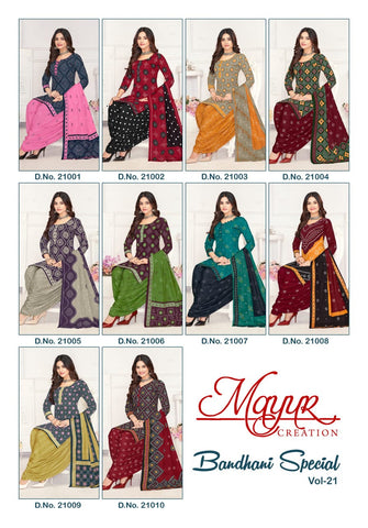 Mayur Bandhani Special Vol 21 Cotton Dress Material from stuff export