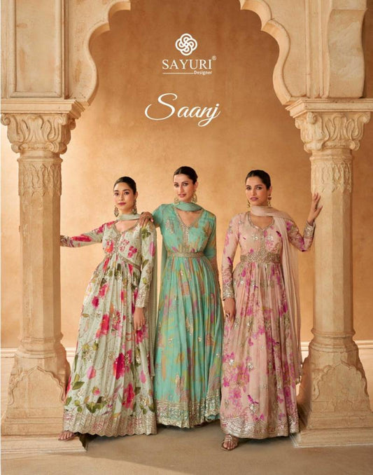 Sayuri Saanj Designer Gown With Dupatta Collection from stuff export