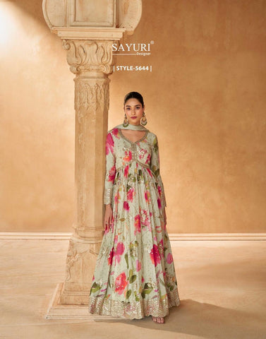 Sayuri Saanj Designer Gown With Dupatta Collection from stuff export