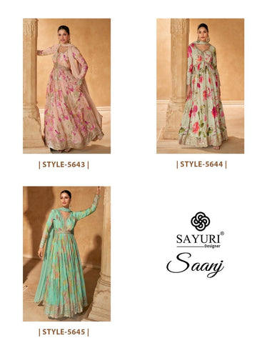 Sayuri Saanj Designer Gown With Dupatta Collection from stuff export