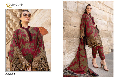 Alzohaib Az 1084 And 1085 Chiffon Dupatta Pakistani Suits from stuff export