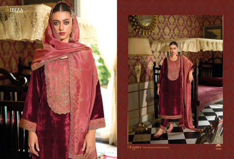 Ibiza Sabhyata Velvet Embroidered Salwar Kameez Collection from stuff export