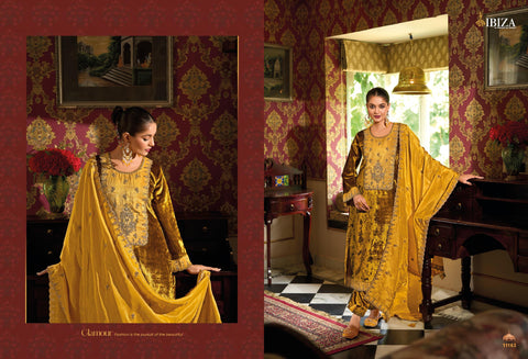 Ibiza Sabhyata Velvet Embroidered Salwar Kameez Collection from stuff export