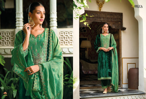 Ibiza Sabhyata Velvet Embroidered Salwar Kameez Collection from stuff export