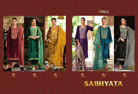 Ibiza Sabhyata Velvet Embroidered Salwar Kameez Collection from stuff export