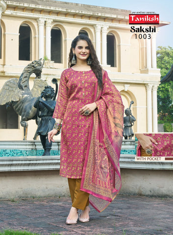 Taniksh Sakshi Vol 1 Kurti Pant With Dupatta Collection from stuff export