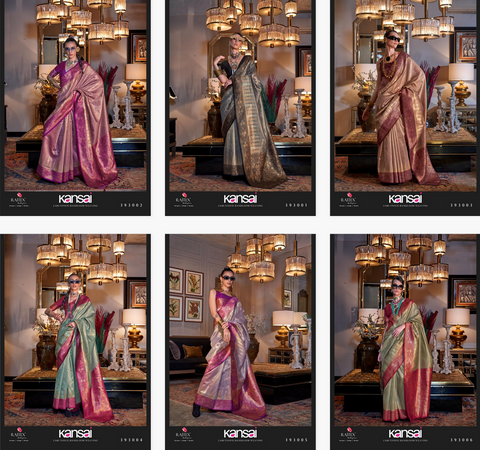 Rajtex Kansai Handwoven Fancy Sarees Collection from stuff export