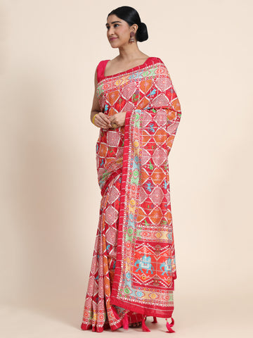 HEAVY PANETAR CRACKLE SILK PINK COLOR SAREE 117