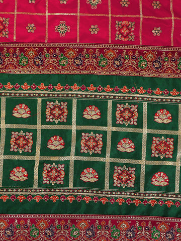 HEAVY PANETAR VICHITRA SOFT SILK RED COLOR SAREE 112