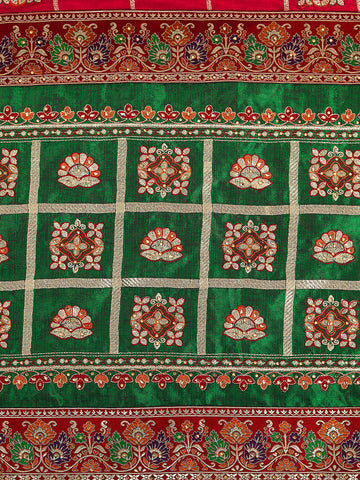 HEAVY PANETAR VICHITRA SOFT SILK RED COLOR SAREE 112