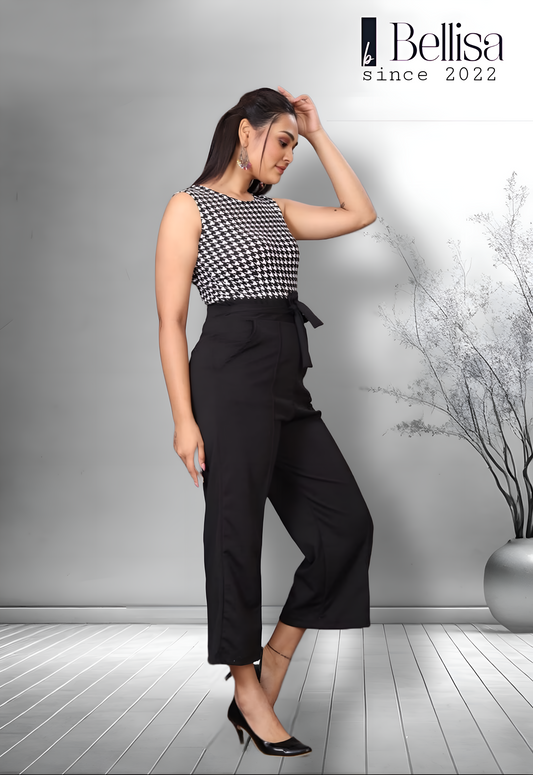 Black WJ12 Stylish Black Lycra Jumpsuit For Women