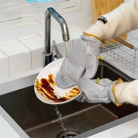 Steel Dish Washer Gloves Home & Kitchen Pair of 1 (Pack of 2 Pcs) stuffy dishwashing gloves