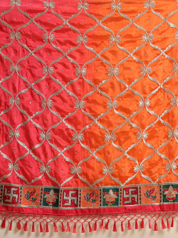 HEAVY PANETAR CHINON SOFT SILK ORANGE COLOR SAREE 127