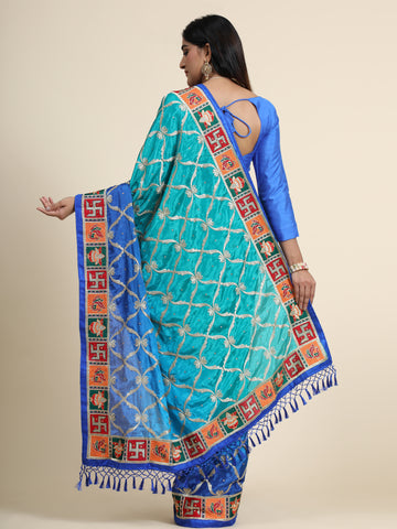 HEAVY PANETAR SOFT SILK BLUE COLOR SAREE 128